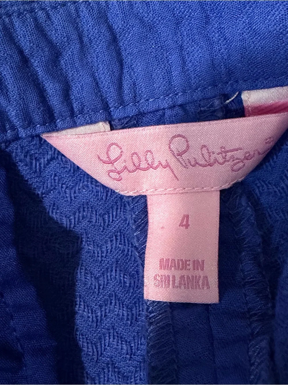Lilly Pulitzer Adie Shorts Periwinkle Blue Textured Pockets Side Zip Size 4